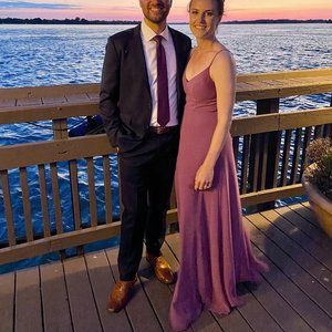 Chiffon V-Neck Spaghetti Strap Bridesmaid Dress